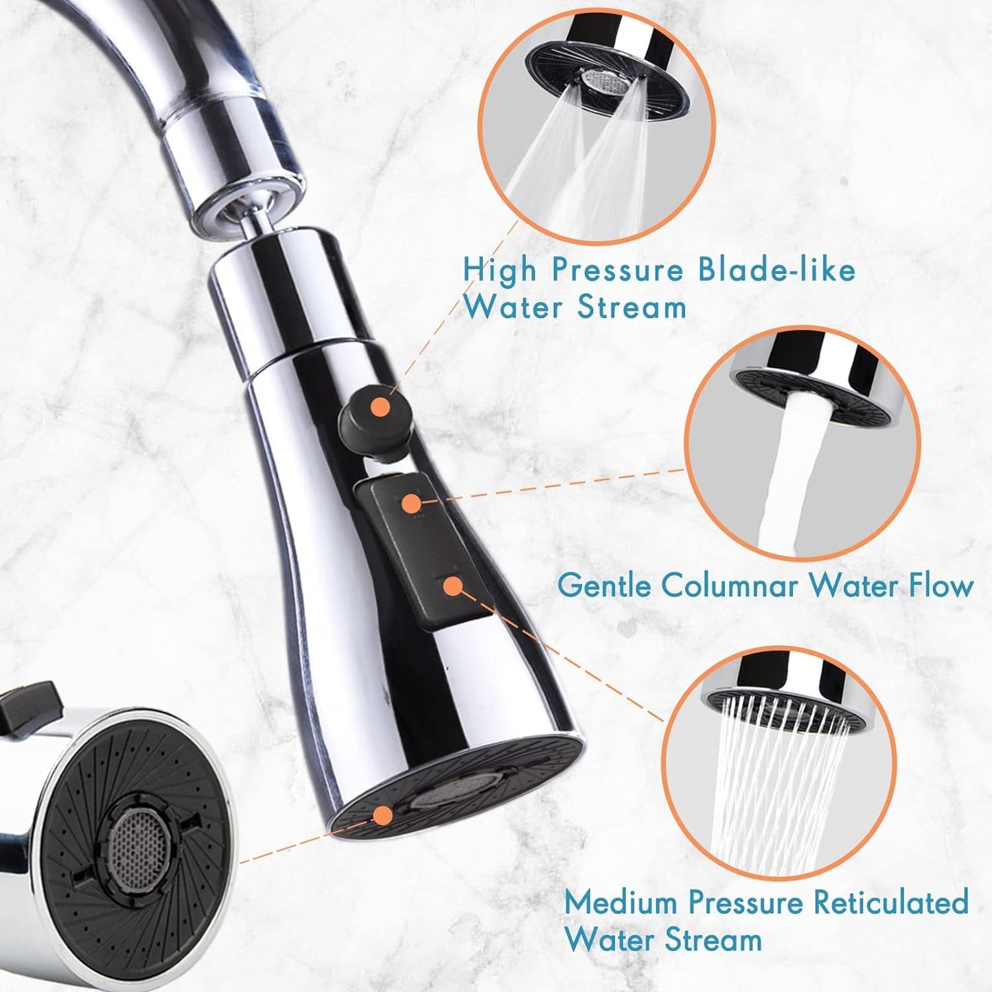 Triple-Mode Kitchen Sink Faucet